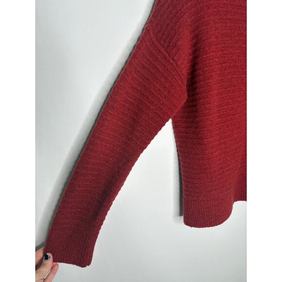 Madewell Belmont Wool Mock Neck Sweater Size XS Red Burgundy - Picture 9 of 11